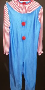 Kids Costumes to Hire - Clown - Blue R&W stripe - CHILD